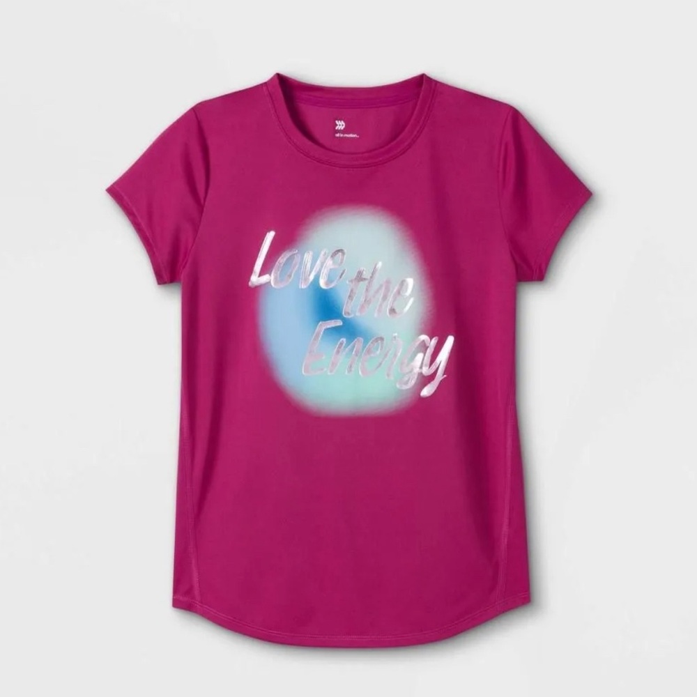 Girl' Hort Leeve 'Love the Energy' Graphic T-hirt - All in Motion